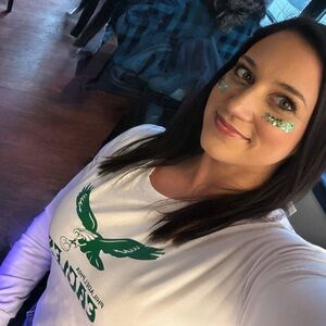 Super Bowl Eagles Fan Crop Top - Handmade with Cricut - Size Small